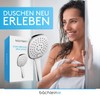 Bächlein Universal Shower Head with 3 Jet Types, Easy to