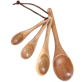 4PCS Wooden Measuring Spoons Set Natural Acacia Cute Measuring-Spoons 1 Tbs