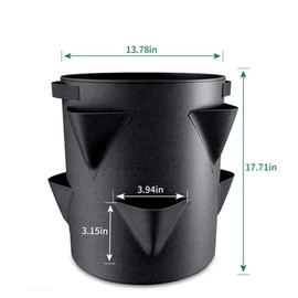 Wmzjnljy 1pc Strawberry Grow Bag 7 Gallon Strawberry Planter Durable Felt Planters For Outdoor Gardening, Breathable Strawberry Planters With Optimal Drainage Ideal For Garden(Z125-1)