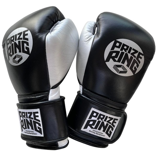 PRIZE RING Boxing Gloves "Professional SS" Black/Silver 8oz