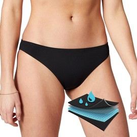 The Period People Black Bikini Bottoms for Girls - One Piece Swim Bottoms for Teens and Women - Bikini Bottoms Used for Swimming and All Day wear - Large