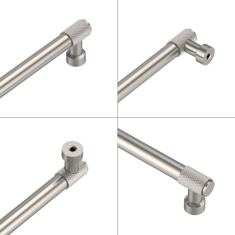 9BUILD 10 Pack Brushed Satin Nickel Cabinet Handles 128MM Hole