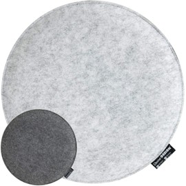 DuneDesign 25mm thick round Felt Cushion for chairs Ø 35cm warm reversible Grey