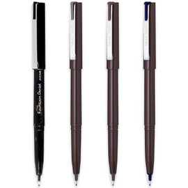 Pentel JM20 Stylo Disposable Fountain Pen – Black, Grey, Sepia & Navy Blue Ink - Pack of 4