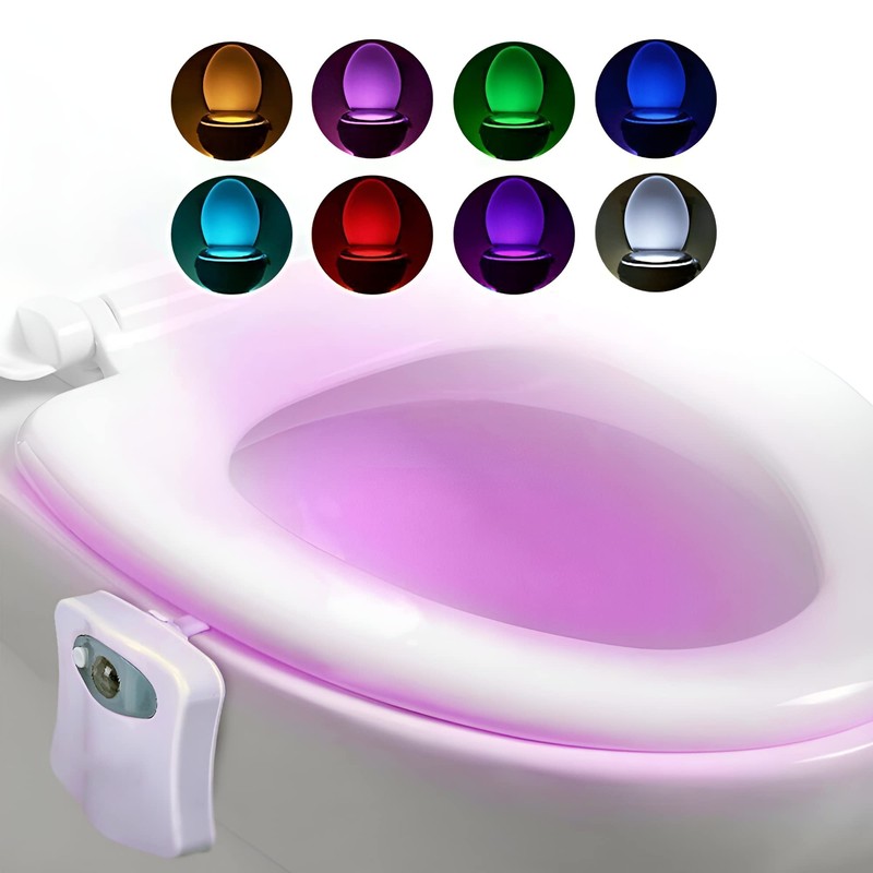 JacobsParts Bathroom Night Light Toilet Bowl Lamp 8 Color LED