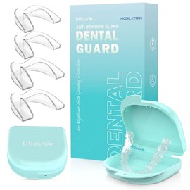 Protector anti molienda,Protectores nocturnos para rechinar dientes, paquete de 4/2 tamaños, transparente