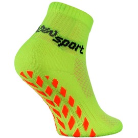 Rainbow Socks - Boys’ / Girls’ Neon Trainer Sports Slipper Socks -