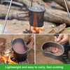 ATiAP Titanium Canteen Mess Kit Lunch with Foldable Handle Hanging