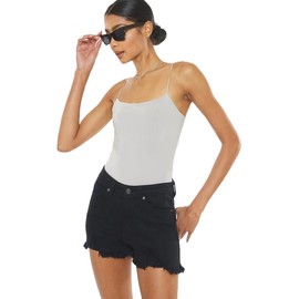 Kan Can Kancan Women's High Rise Black Denim Shorts (US, Alpha, Large, Regular, Regular, Black)