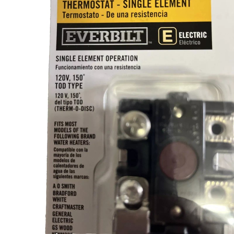 Everbilt T-O-D H/HLC Single-Element Thermostat for Residential Water Heaters