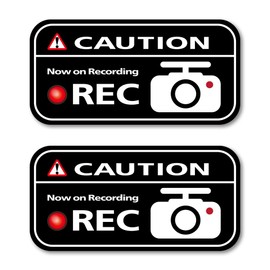 Mavre at Home Dash Cam Sticker Dash Cam Sticker Decal Sticker Made in Japan (Set of 2, Black)