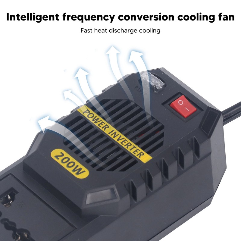 Car Power Inverter 200W 12V to PWM Modified Sine Wave