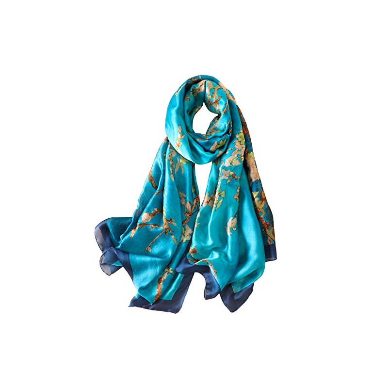 NUWEERIR Womens 100% Large Mulberry Silk Scarf Long Satin Scarf
