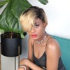 BLISSHAIR Ombre Short Bob Pixie Cut Wig, OT1B/30 Brazilian Lace