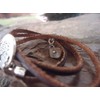 ✿ Ethnic natural tree and leather ✿ wrap bracelet