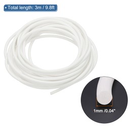 PATIKIL Silicone Foam Seal Strip, 3 M(9.8FT) 1mm(0.04") Dia Backer Rod Round High Density Solid Sponge Rubber Weather Stripping Cord for Sealing Gap Blocker Insulation, White
