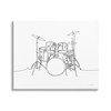 Stupell Industries Drum Kit Musician Line Doodle Canvas Wall Art,