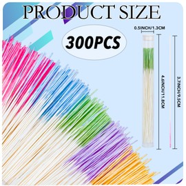 AEDNX 300PCS Ear Piercing Cleaner Floss, 5 Colors Disposable Earring Hole Cleaner for Girls Womens Mens Ear Piercing Care, Cleaning Tool for Earrings and Piercings