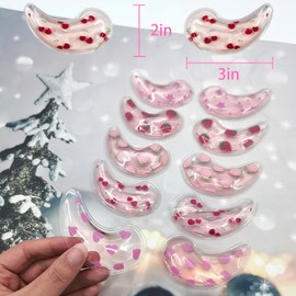 Reusable Gel Eye Ice Pack, Cooling Eye Pad, Hot ＆ Cold Treatment for Eye Strain, Eye Swelling, Eye Redness, Puffy Eyes, Dark Circles, Smooth Fine Lines, and Eye Recover Surgery. (Pink ＆ 10PCS)