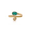 Koral Jewelry 14K Gold Plated Created Emerald Adjustable Spiral Midi