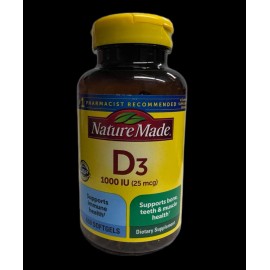 Nature Made Vitamin D3 25mcg 1000 IU - 650 Softgels EXP)04/2027
