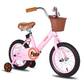 JOYSTAR 12 Inch Kids Bikes with Training Wheels & Basket, Vintage Girls Bike for Toddler of 2-4 Years Old Girls & Boys, Kids Bicycles, Pink