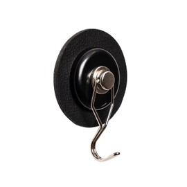 Silwy® Magnetic Hook The One Including Metal Nano Gel Pad in 7.5 cm Black - No More Drilling or Screwing - Flexible Use