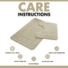 Lions 2 Piece Non Slip Striped Bath Mat & Pedestal