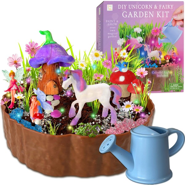 Hapinest Fairy Garden House Kit Toys and Gifts for Girls | Paint, Plant, and Grow for Kids Ages 4 Years and Up