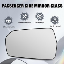Aritoxy Right Heated Mirror Glass Fit for Chevy Malibu 2016 2017 2018 2019 2020 2021, Passenger Mirror Replacement with Backing Plate