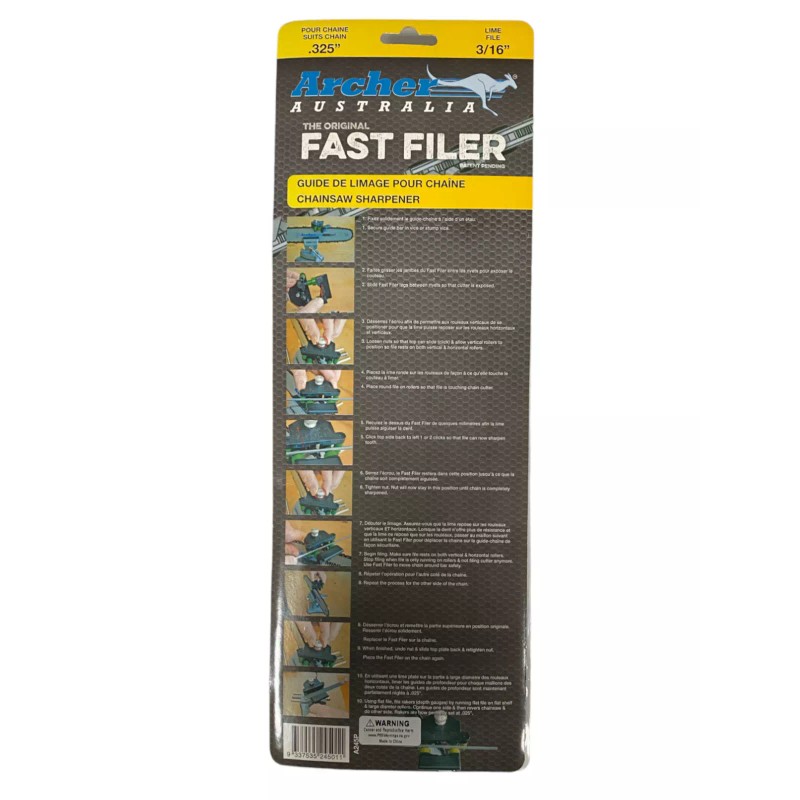 Archer NEW! chainsaw sharpening tool kit FAST FILER 3/16" .325