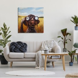 Stupell Industries Dog Watching Bird Binoculars Canvas Wall Art Design by Lucia Heffernan