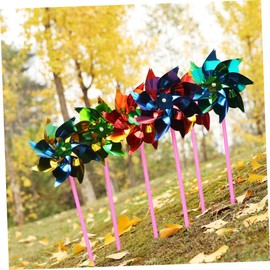 MERRYHAPY 100pcs Plastic Rainbow Windmills Creative Pinwheels for Fun Educational Toy Lightweight Party Decoration for Garden and Lawn Mixed Colors for All Occasions