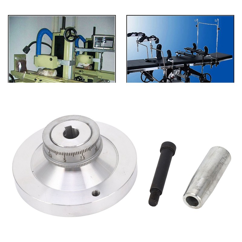 Lathe Handwheel 80mm Aluminum Alloy Hand Wheel with Crank Handle