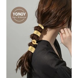 YONOY 6Pcs Gold Hair Ties,Metal Hair Ties for Thick Hair,Damage Ponytail Holders,6 Styles Hair Accessories for Women