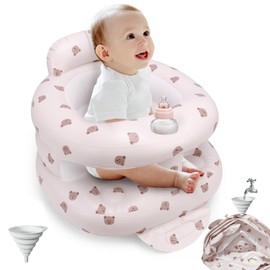 Inflatable Baby Seat for Babies 3 Months & Up, Inflatable Baby Support Seat for Sitting Up, Toddler Baby Chair with Built in Air Pump, Upgrade Water Injection Function (Color#01)