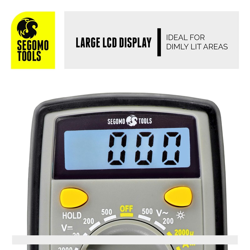 Segomo Tools 500 Volt Multimeter - Amp & Diode Voltage,
