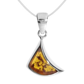 Silver and Amber Alea Pendant Necklace, Silver, Silver 925, silver-coloured, white.