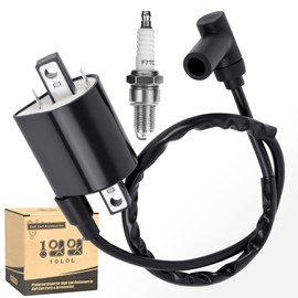 10L0L Golf Cart Ignition Coil & Spark Plug for Yamaha G2 G5 G8 G9 G11 G14 Golf Cart Model, Replaces OEM J38-82310-20