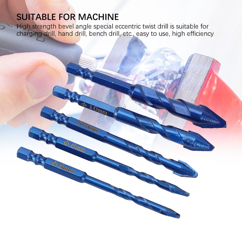 5Pcs Crooked Head Eccentric Drill Special High Strength Twist Bit
