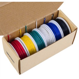 TUOFENG 18 awg Solid Wire-18 Gauge Tinned Copper Wire, PVC (OD: 1.88 mm) -6 Different Colored 20 ft / 6 m Each,Jumper Wire- Hook up Wire Kit