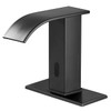 YCCUZA Automatic Touchless Bathroom Sink Faucet Black Waterfall AC/DC Powered
