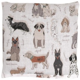Linseed Cushion 12 x 12 cm – Organic Fabric "Love Dogs" – Heat Cushion & Cold Cushion – Grain Cushion