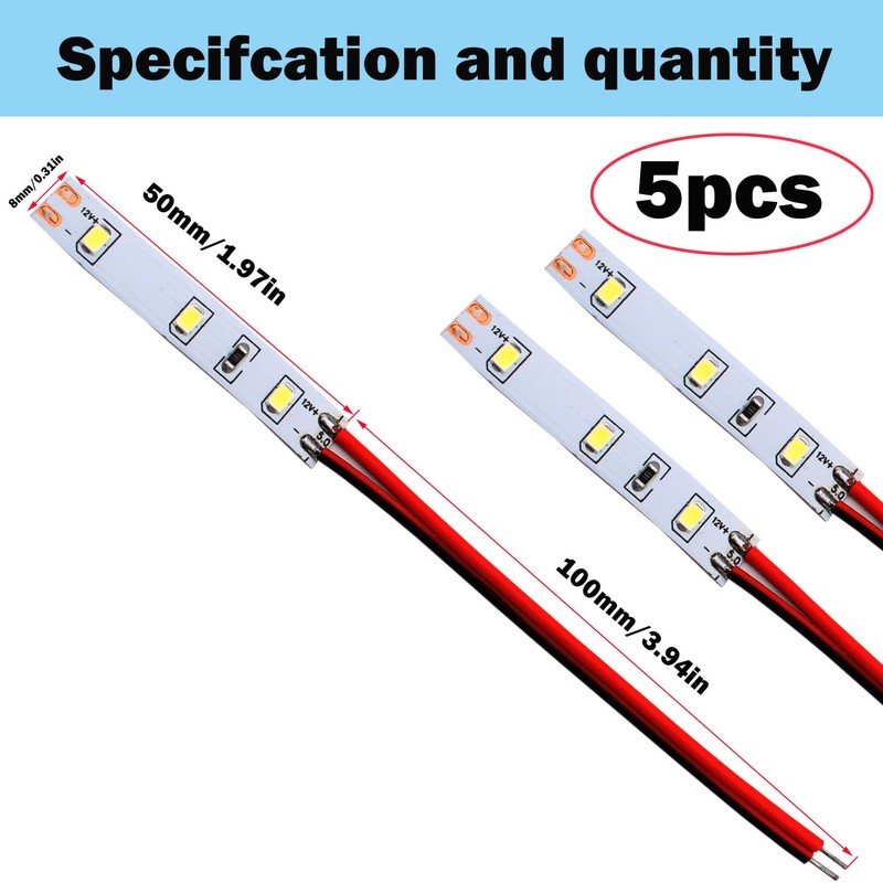 RUNCCI-YUN 5 x 12-18 V 3-LED House Lighting 5 cm
