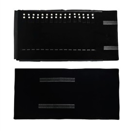 SCIKHEFT Velet Travel Jewelry Case Roll Bag Organizer for Necklace Bracelet Black Gray Velvet (Black with elastic)