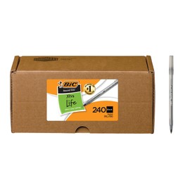 BIC Round Stic Xtra Life Black Ballpoint Pens, Medium Point (1.0mm), 240-Count Pack of Bulk Pens, Flexible Round Barrel for Writing Comfort, No. 1 Selling Ballpoint Pens