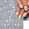 4Pcs Flower Nail Art Stickers Decals 5D Embossed Daisy Nail
