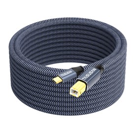 TAISUSAN USB C Printer Cable 15ft, USB B to USB C Printer Cable, USB C MIDI Cable Compatible for Keyboard,MacBook Pro/Air,Printers and Scanners