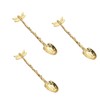 Fokmuaex 3-Piece Retro Forest Style Gold Parfait and Coffee Spoons