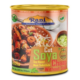 Rani Cut Soya Chaap Whitout Stick (Plant Based Protein) 30oz (1.875lbs) 850g ~ Easy Open Lid | All Natural | Vegan | No Colors | NON-GMO | Kosher | Indian Origin | Soy Based Meat Substitute